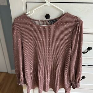 Adrianna Papell blush pink Blouse with Puff Sleeves and Smocked Details